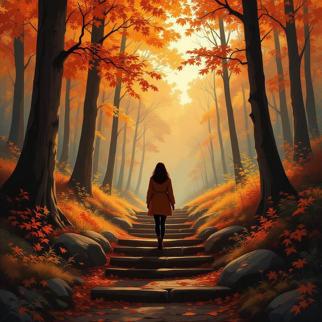 Autumn Forest Path in Atmospheric Landscape Style