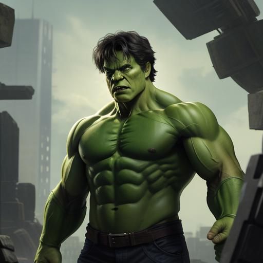 Hulk and Bruce Banner: Digital Art Concept