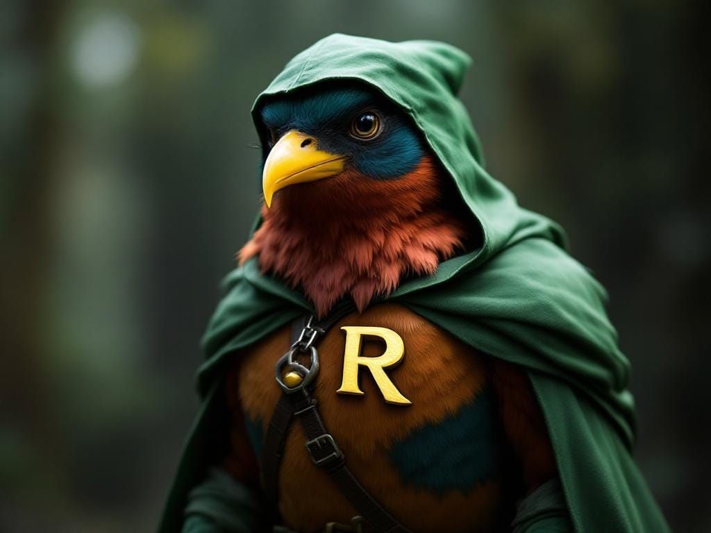 Robin Bird as Robin Hood Digital Art