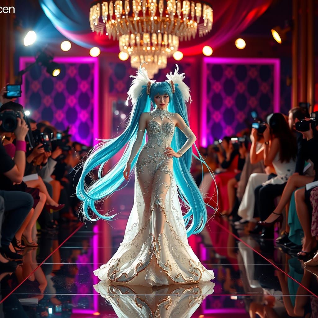 Hatsune Miku Shines in Haute Couture Fashion Show
