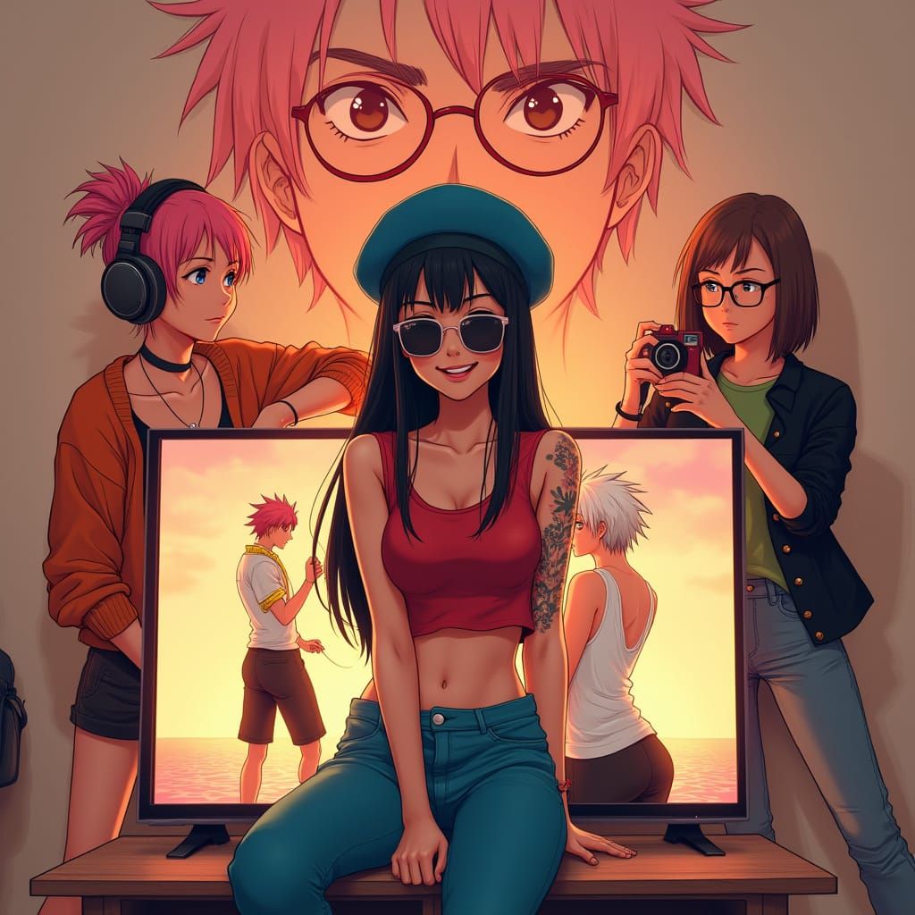 Anime-Inspired Teenage Girl Steals the Spotlight on a Futuri...