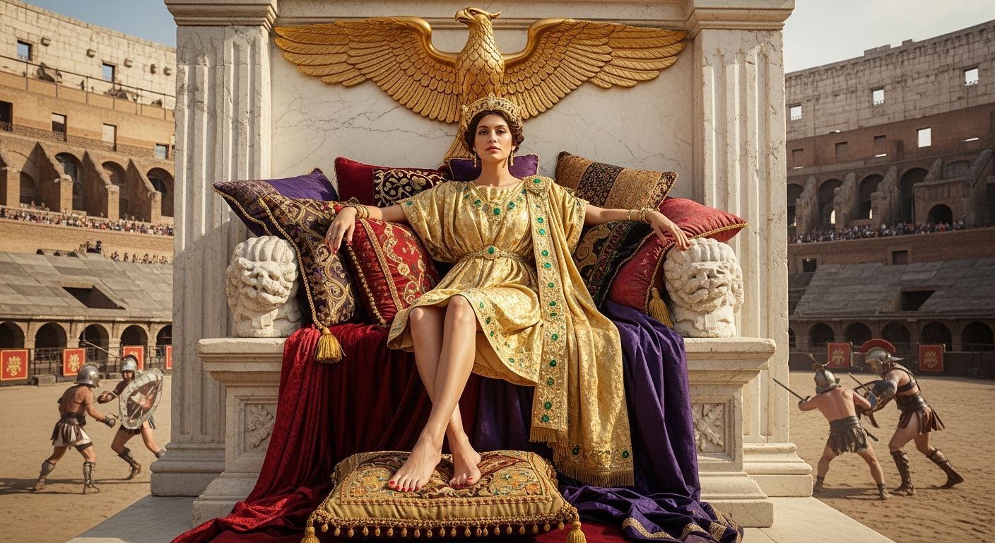 Empress Messalina on a Throne in the Colosseum