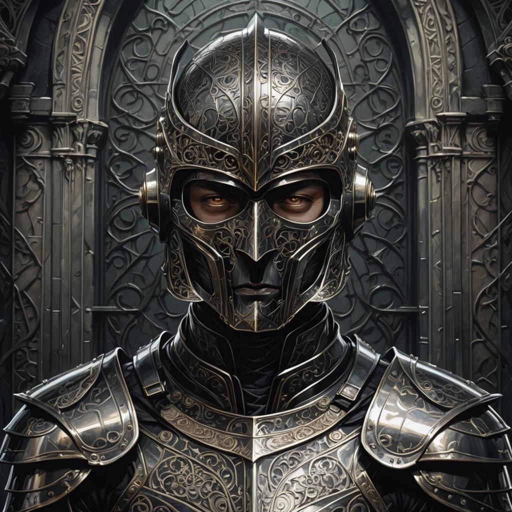 Armored Figure in Dark Fantasy Illustration
