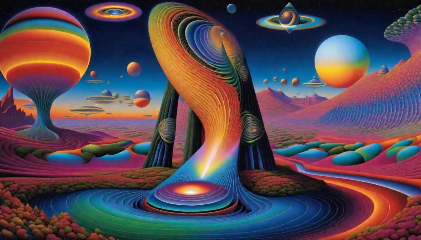 Surreal Optical Illusion Landscape in Visionary Style