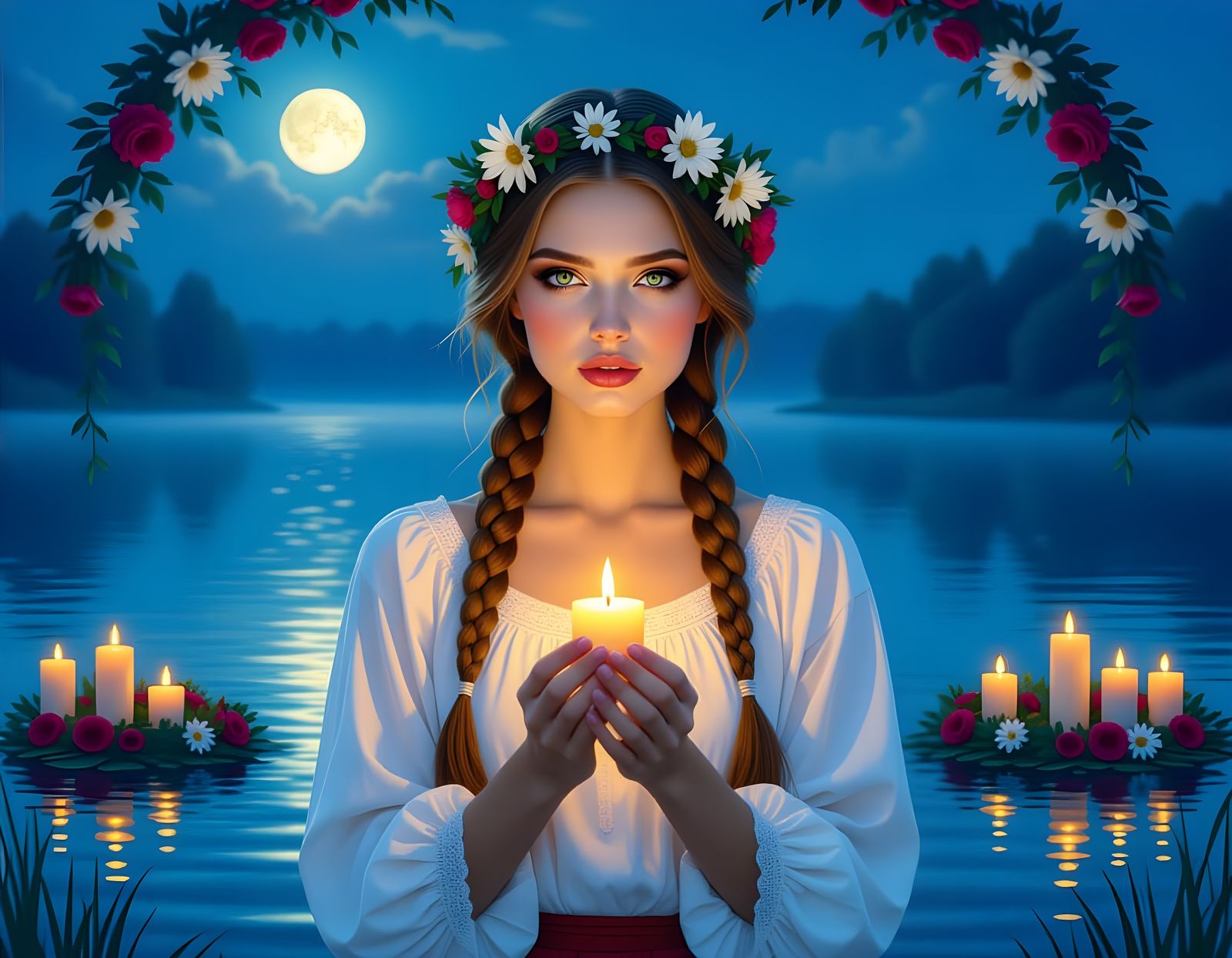 Mystical Russian Beauty in Diamond Painting Style