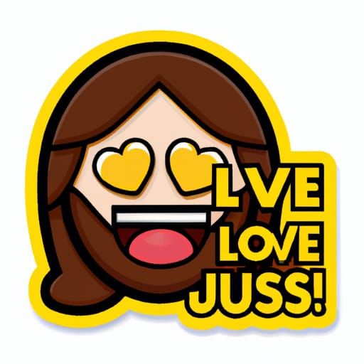 Jesus Loves You Cartoon Emoji