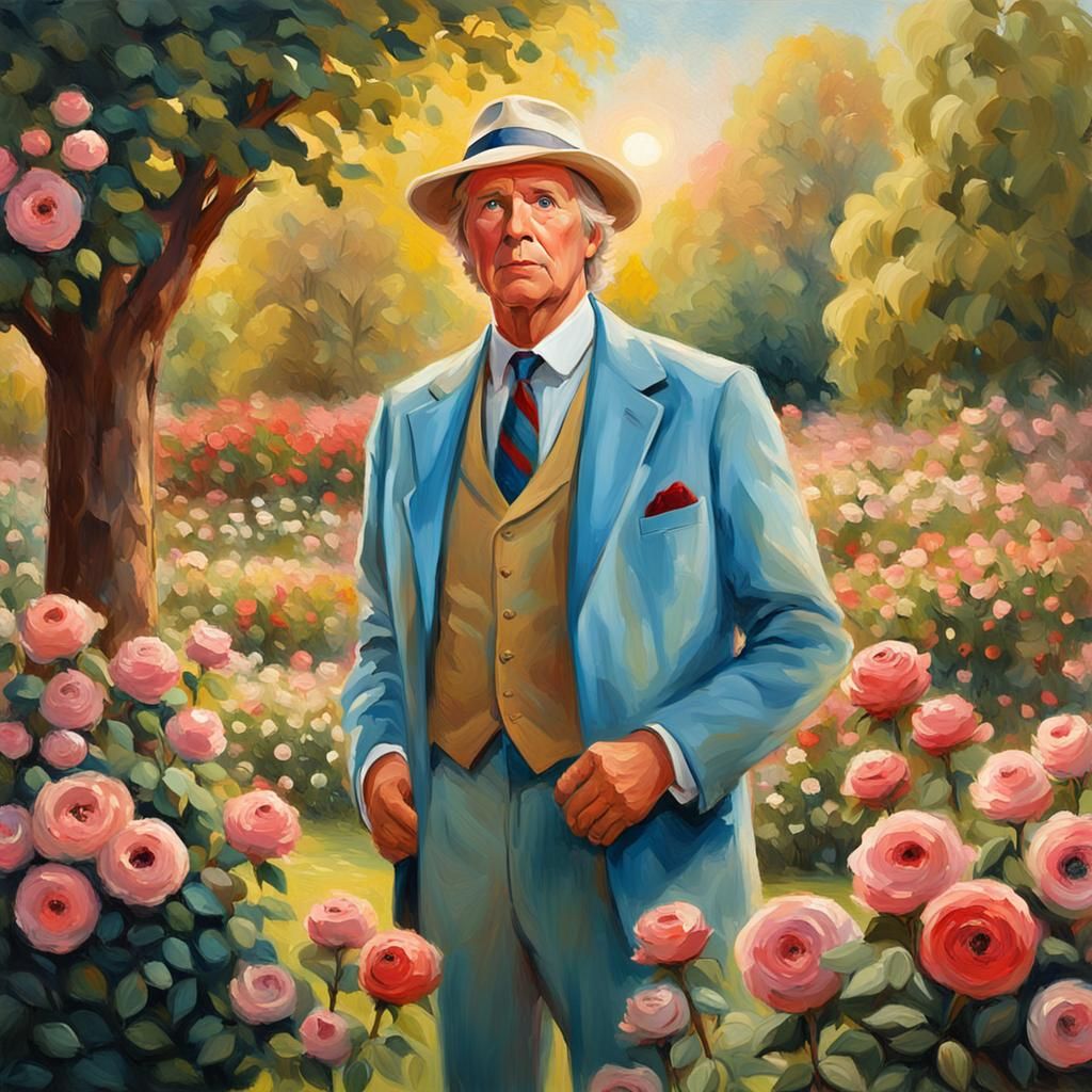 Fifth Doctor in Rose Garden: Fauvist Impressionism