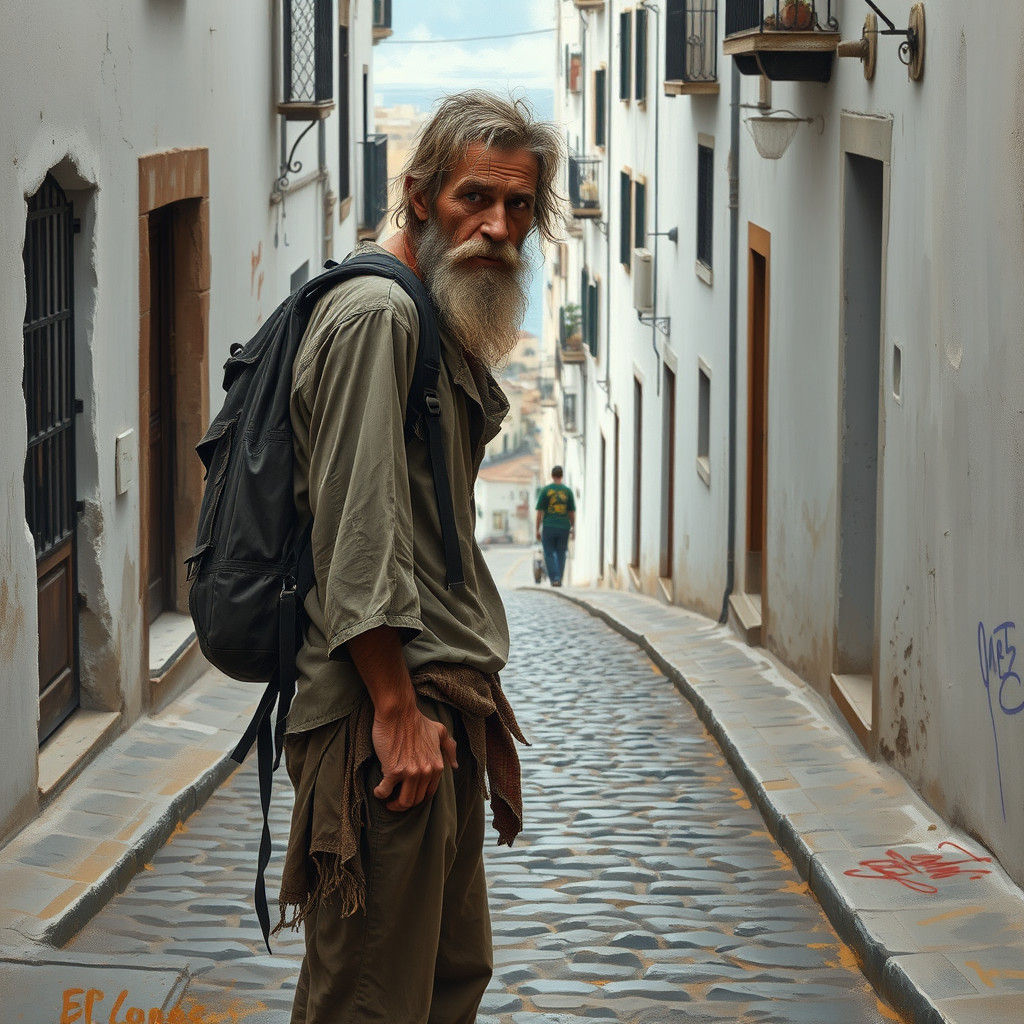 Homeless Drifter in Almuñécar, Spain