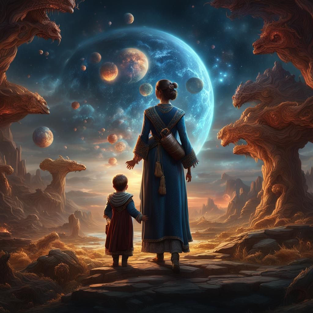 Family Streaming: Detailed Matte Painting in Deep Color