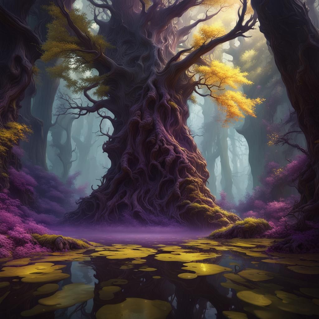 Upside-Down Forest: Dark Fantasy Concept Art