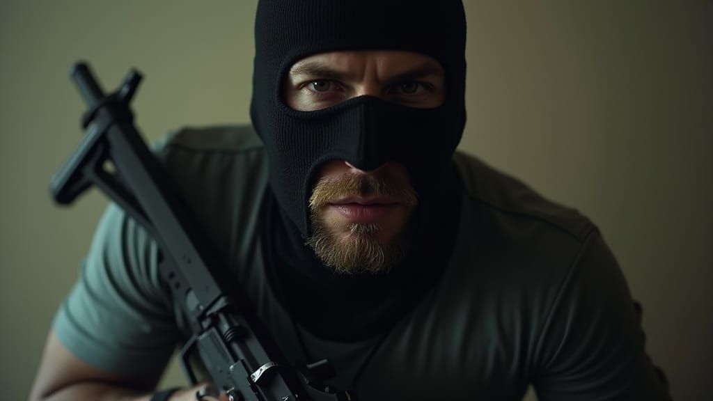 Barbed Wire Man in Hip Hop Style