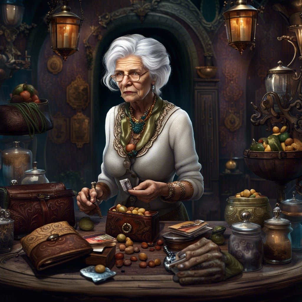 Detailed Matte Painting of an Older Woman