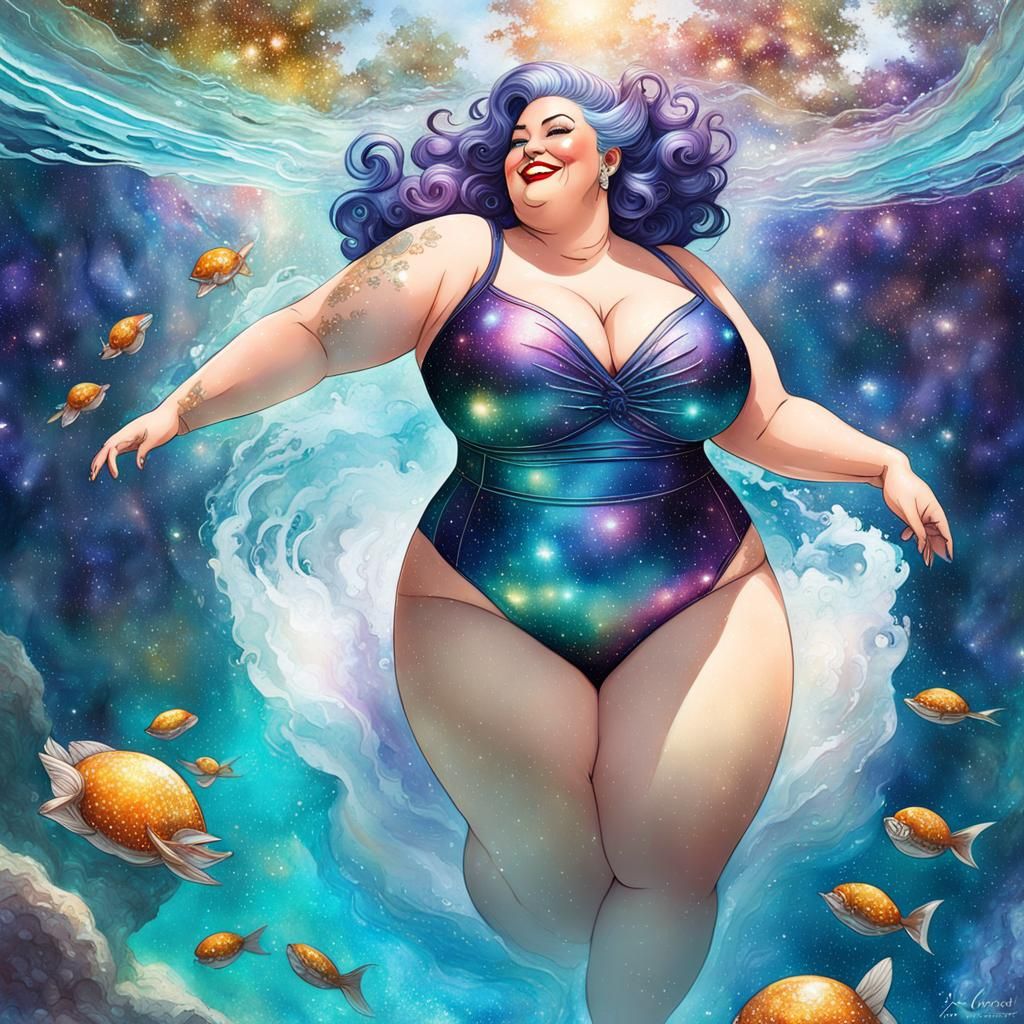 Galaxy Haired Pin-Up in Hot Spring