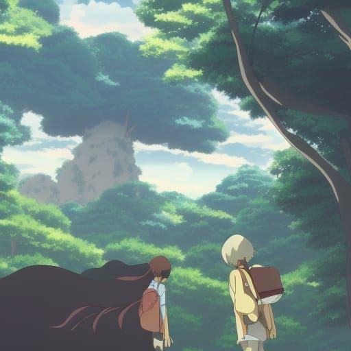 High School Scene in Ghibli Anime Style