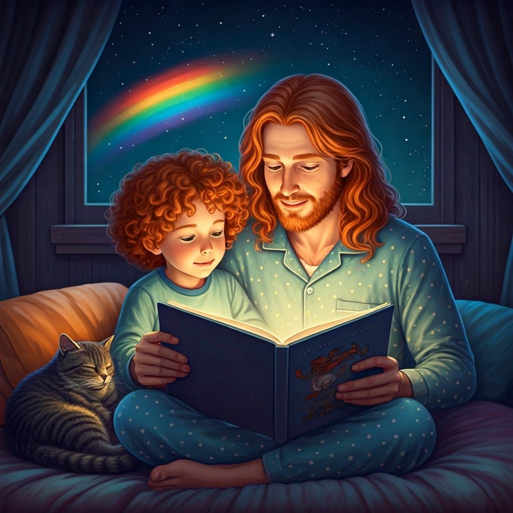 Whimsical Bedtime Story with Rainbow Light