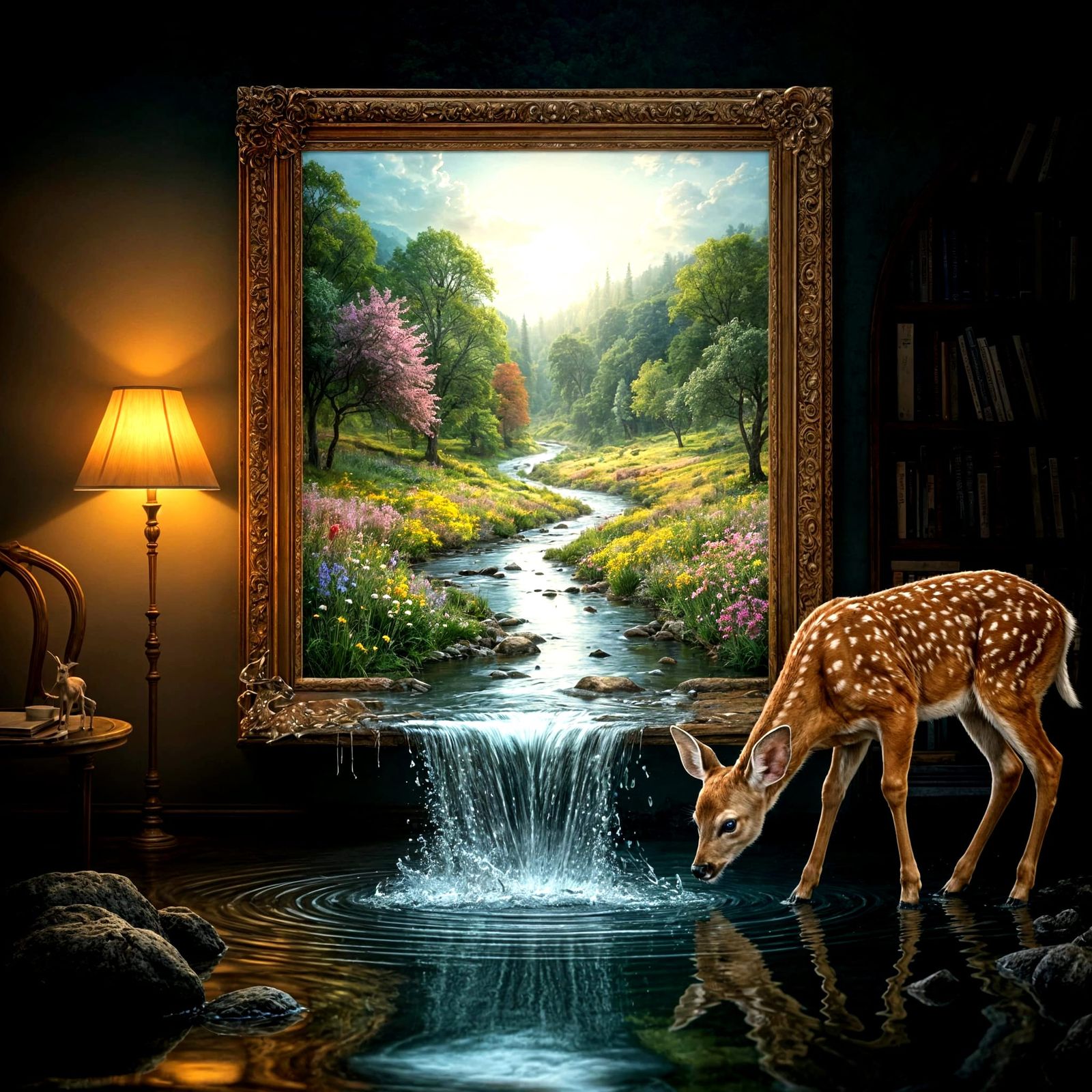 Surreal Spring Scene in a Golden Light