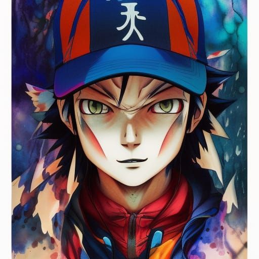 Liquid Ink Portrait with Red Hues