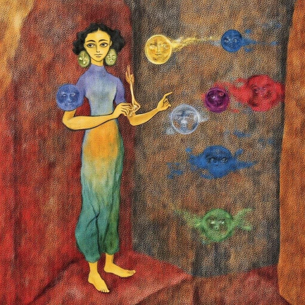 Psychedelic Tree Hugger Landscape in Vibrant Colors