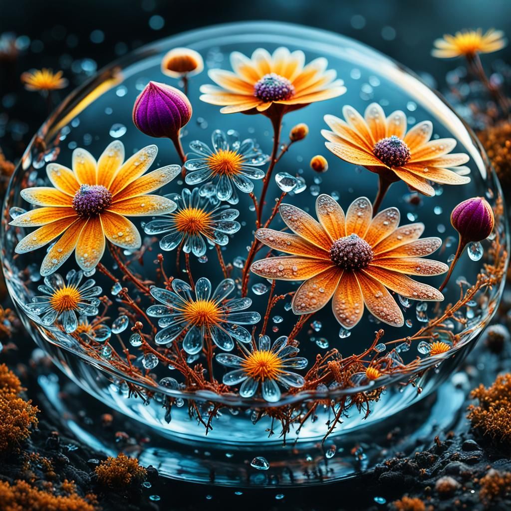 Autumn Bioluminescent Water Token with Diamond Droplets