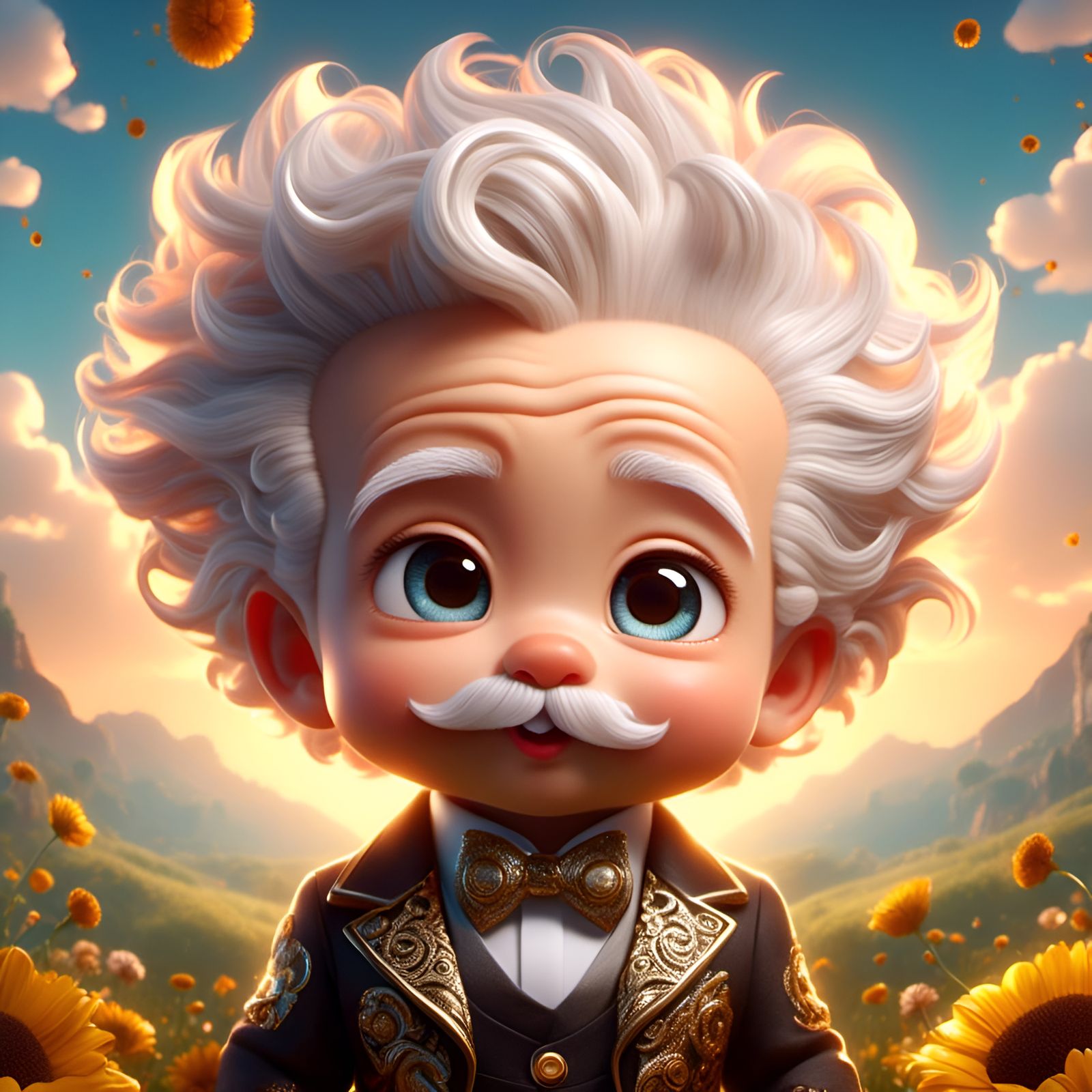 Adorable Chibi Baby Einstein Portrait