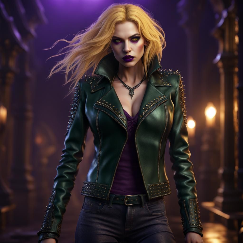 Vampire with Fangs in Detailed Fantasy Art