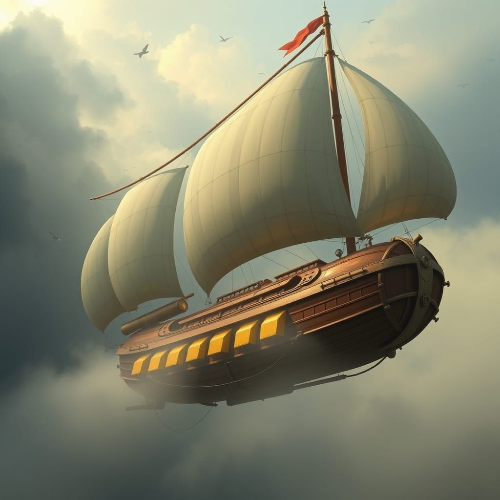 Gothic Airship Soars Through Enchanted Skies