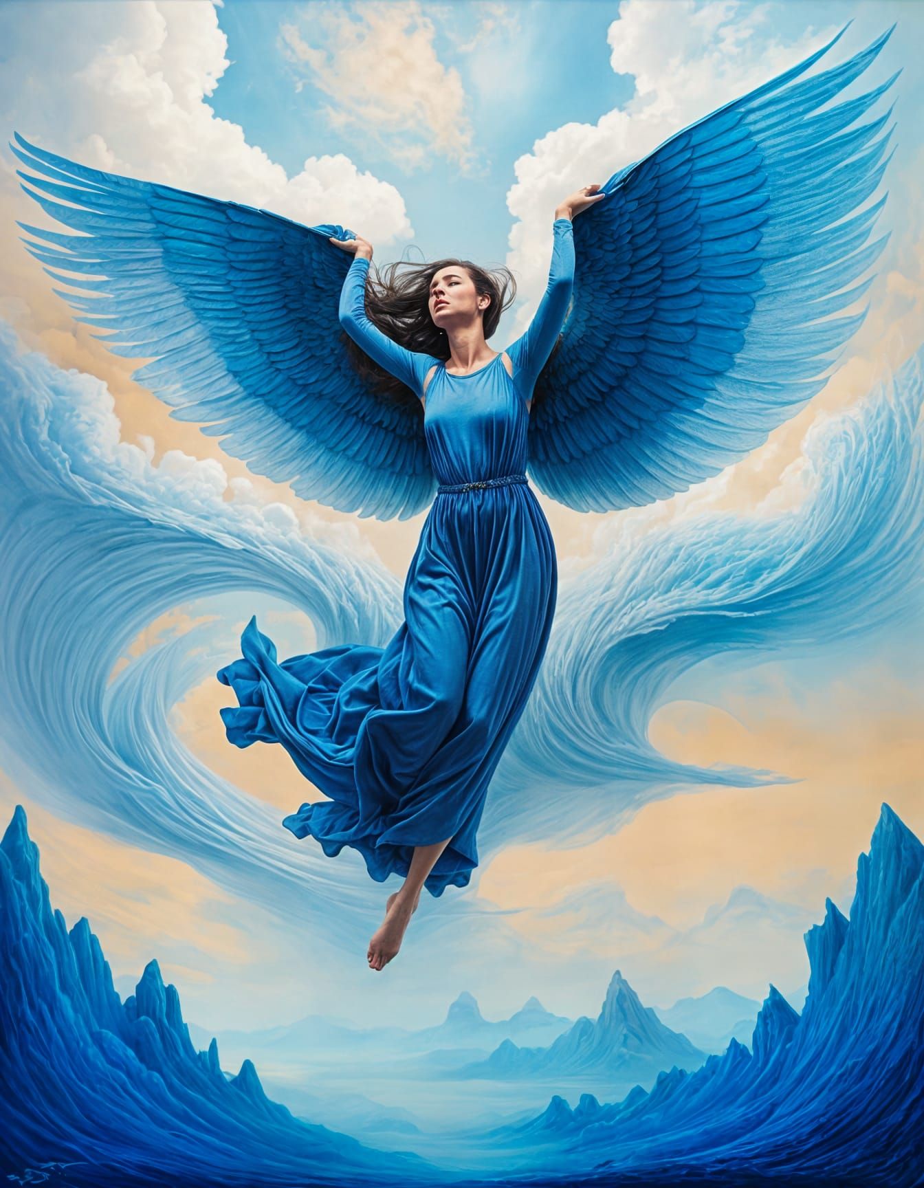 Soaring Through a Blue Dreamscape