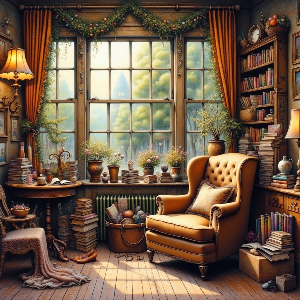 Cozy Reading Nook in English Countryside Style