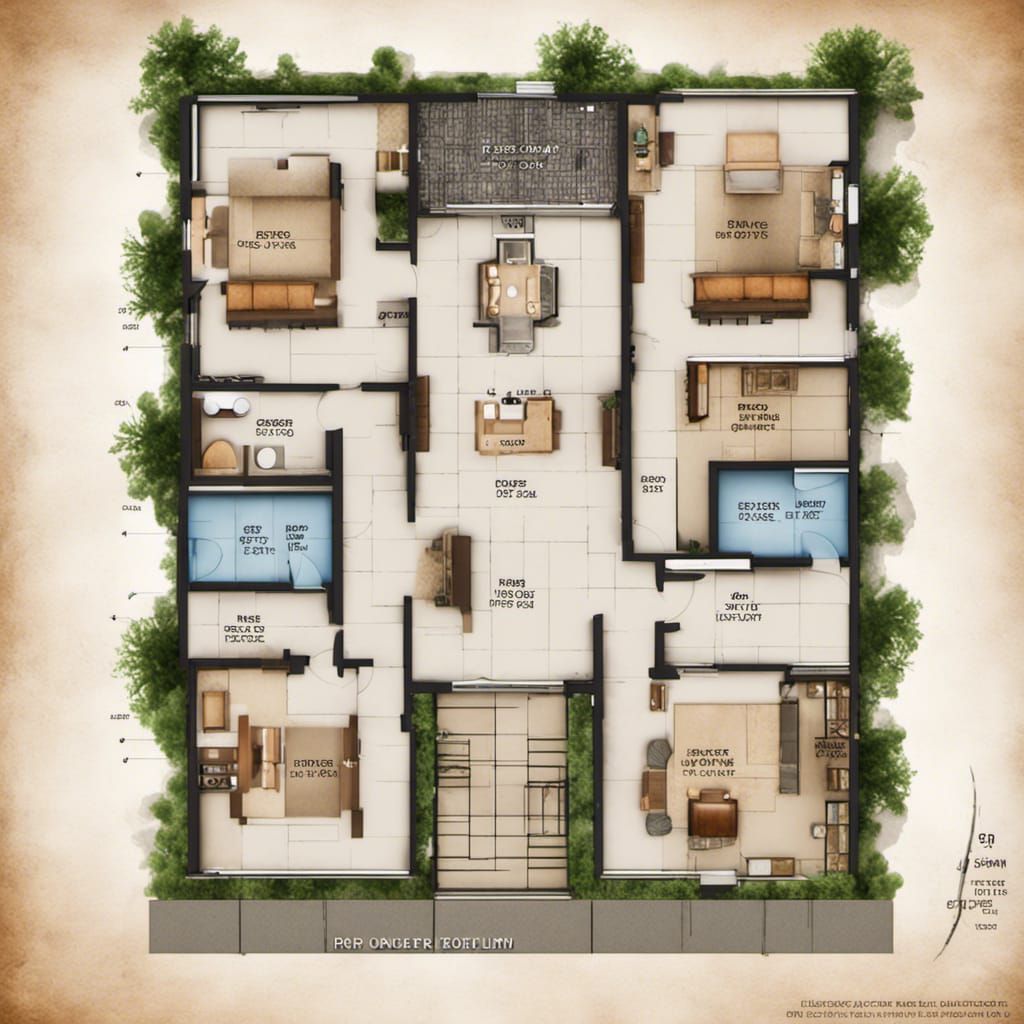 Indian Fort Style House Plan: 2400 sq ft