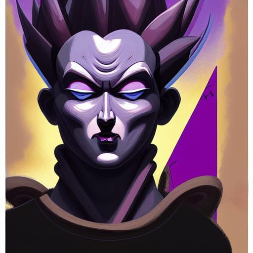 Black Frieza Portrait in Pop Art Style