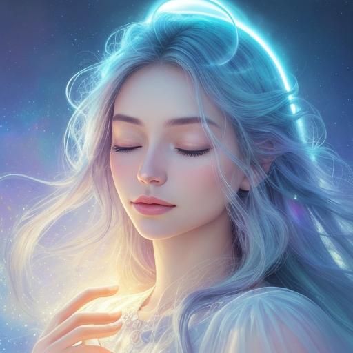 Dreamlike Portrait: Surreal Woman in Radiant Light