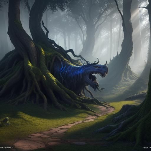 Mystical Forest Guardian in Detailed Digital Painting