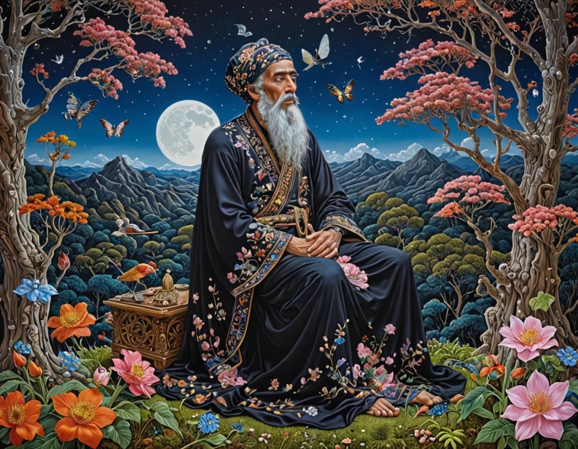 The Mourning Mendicant: Enamel Art