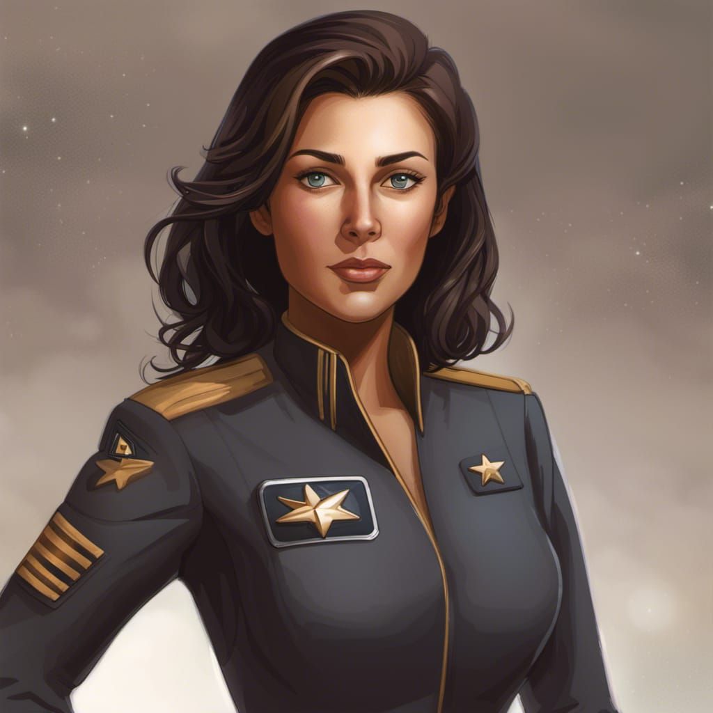 22nd Century Star Navy Lieutenant in 3D Game Style