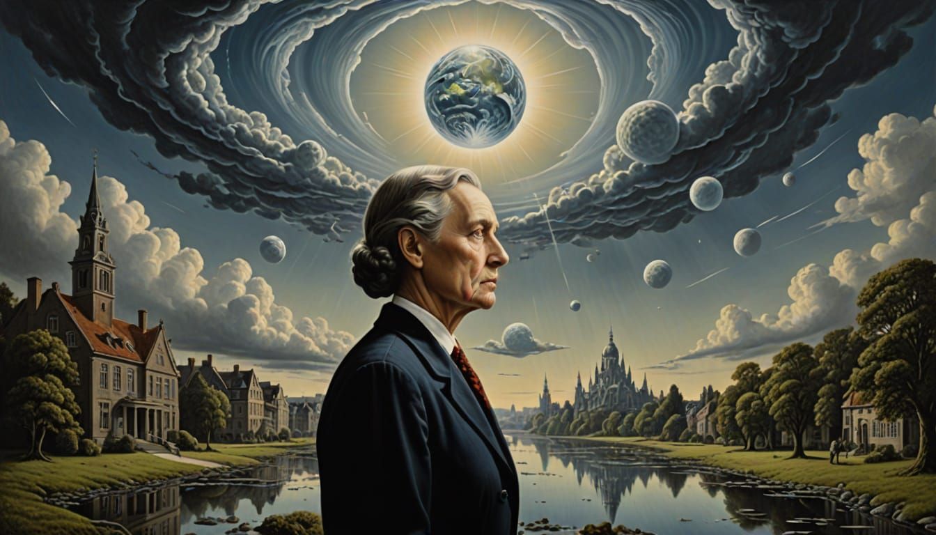 Metaphysical Painting of Inner Questions in Surrealist Style