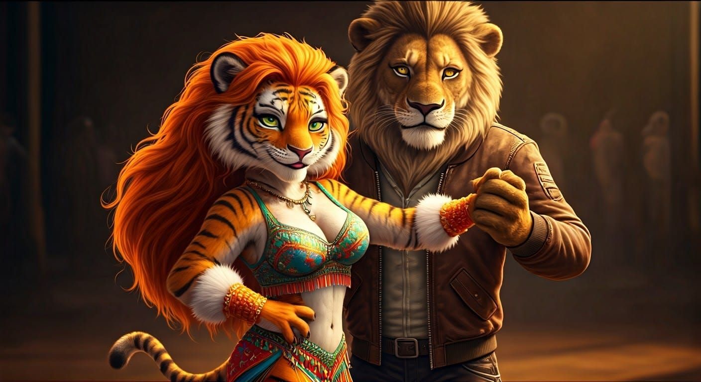 Sultry Salsa Dancer in Wild Orange Mane