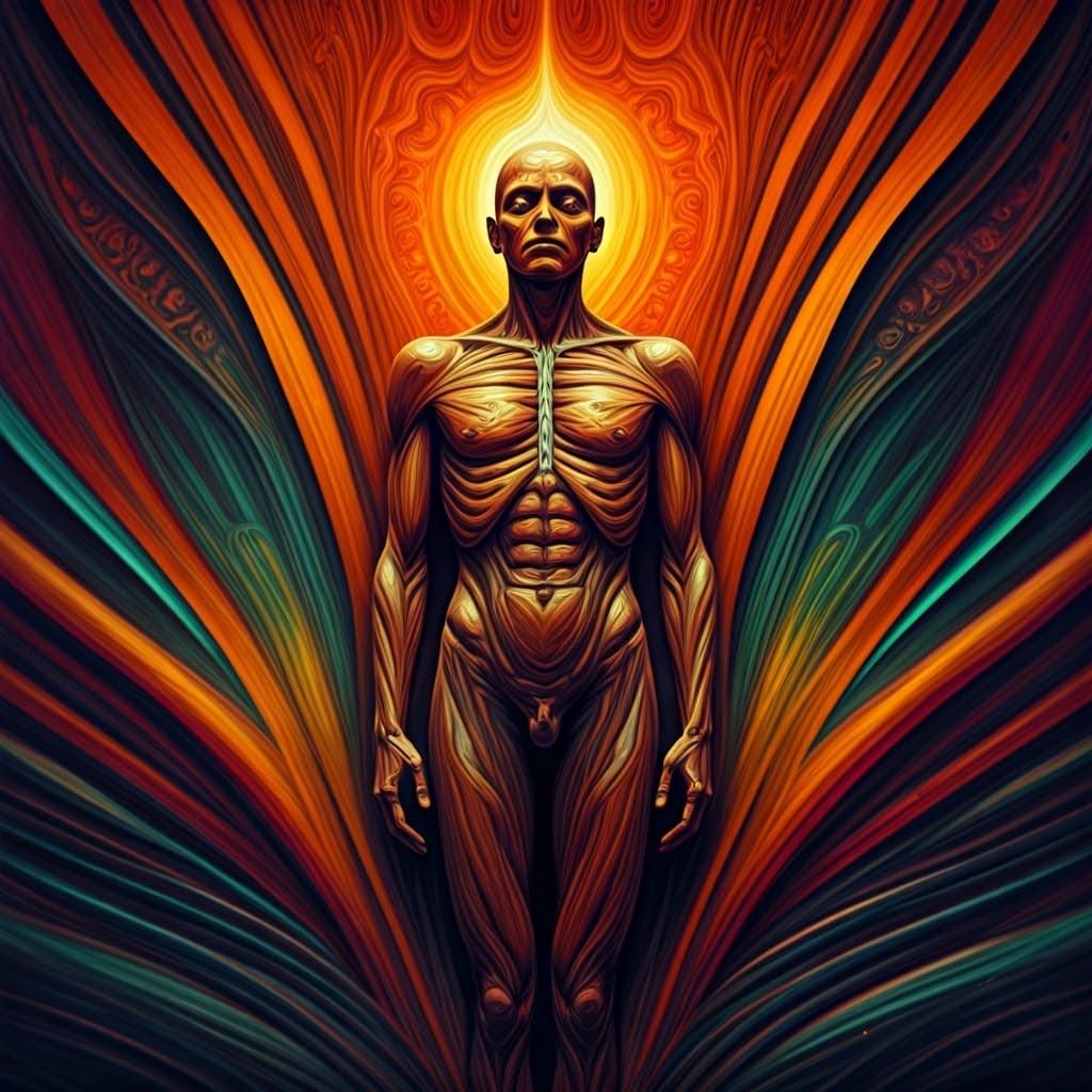 Humanity's Origin in Vibrant Street Art Style