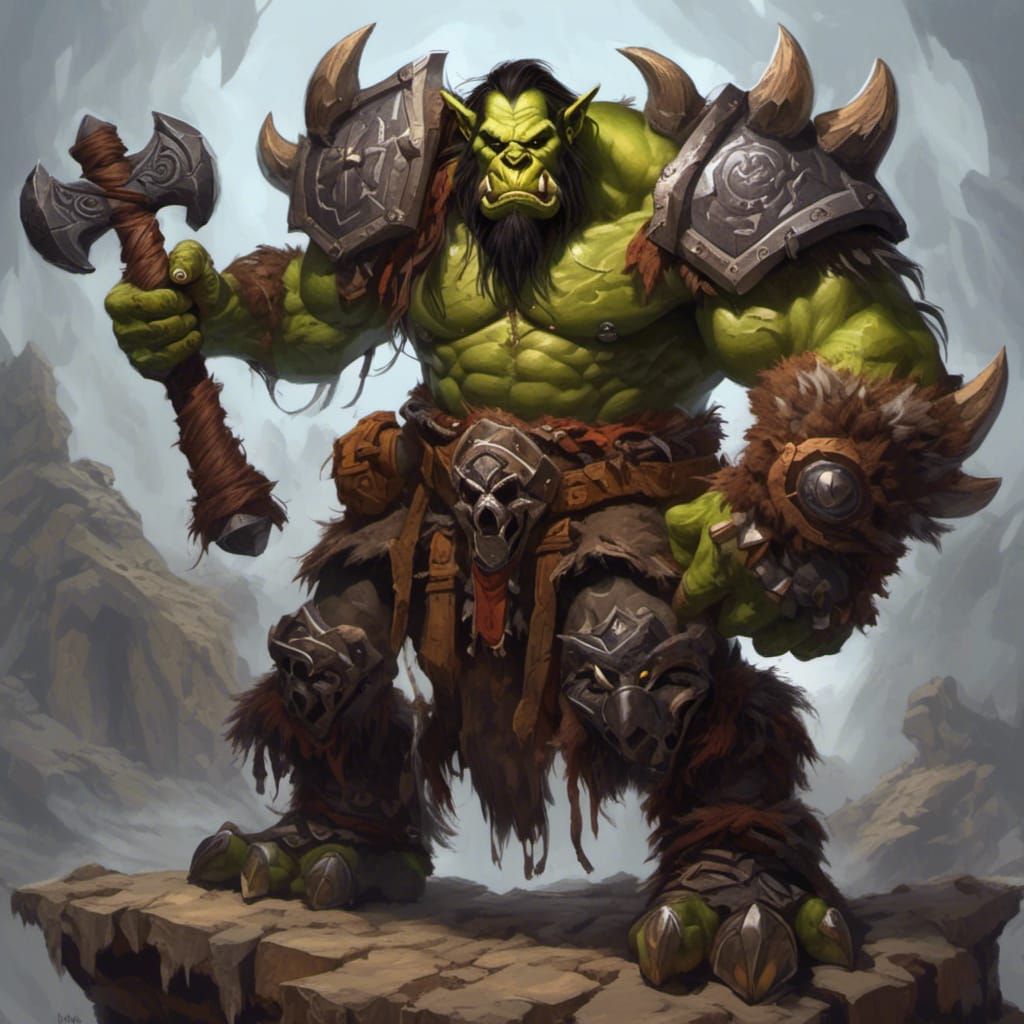 Detailed Orc Barbarian Rogue from World of Warcraft