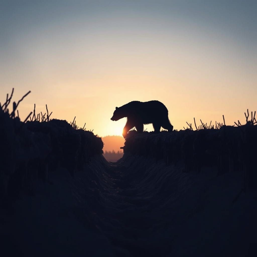Bear Silhouette Dominates Frozen Battlefield