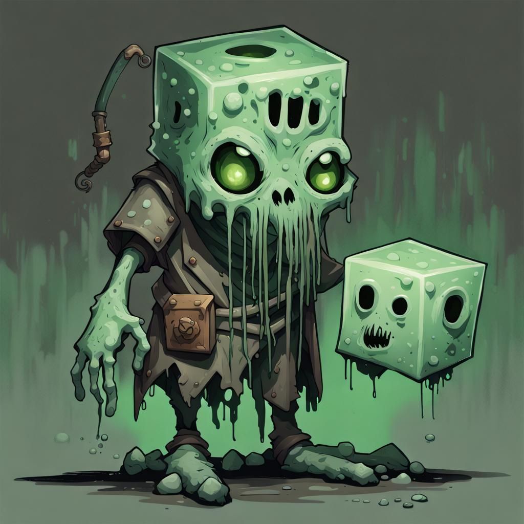 Eerie Gelatinous Cube Assistant in Zombie Lair