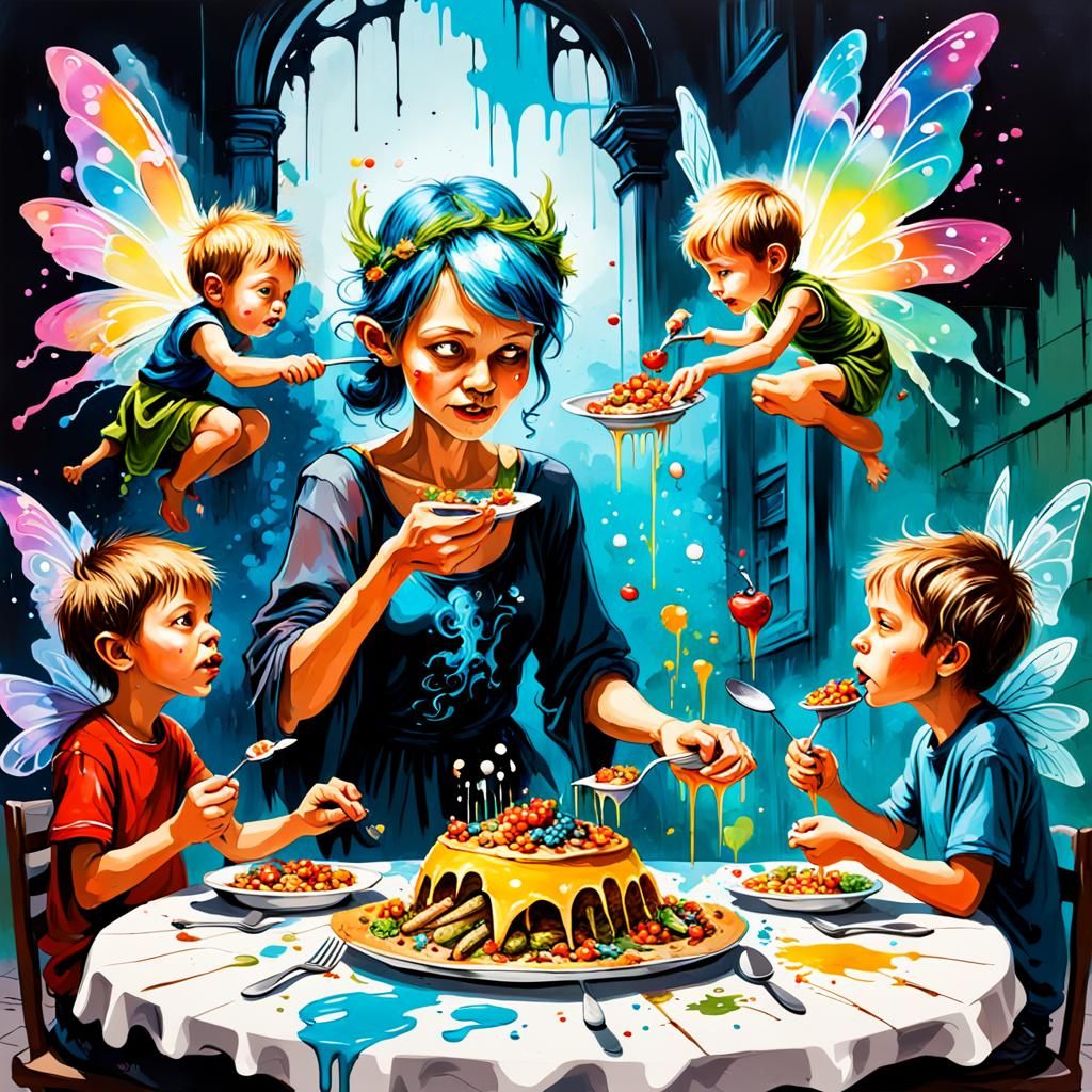 Fairy Mother's Dinner: Graffiti Art Style