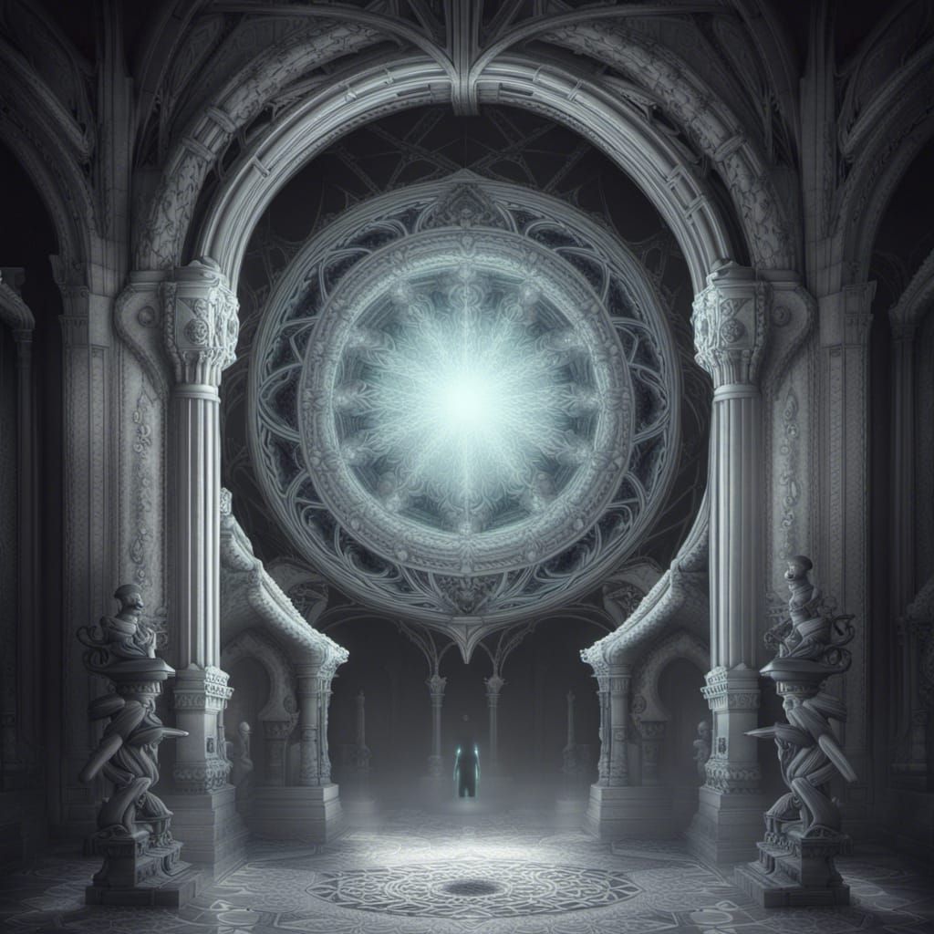 Gothic Portal to Afterlife in Digital Surrealism