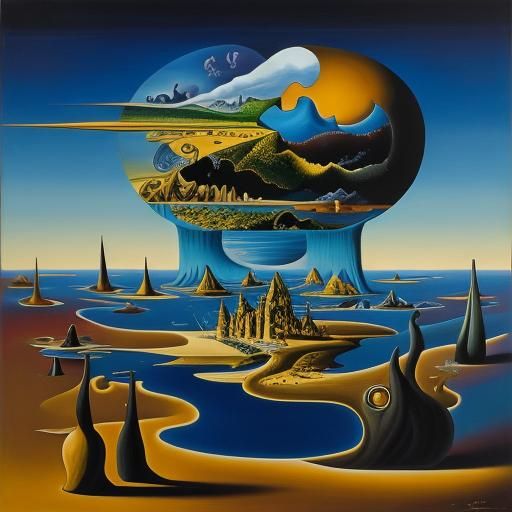 Surreal Light and Shadow Abstract in Oil