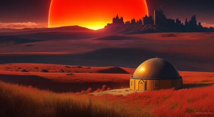 Futuristic Gallifrey Dome City on Red Planet