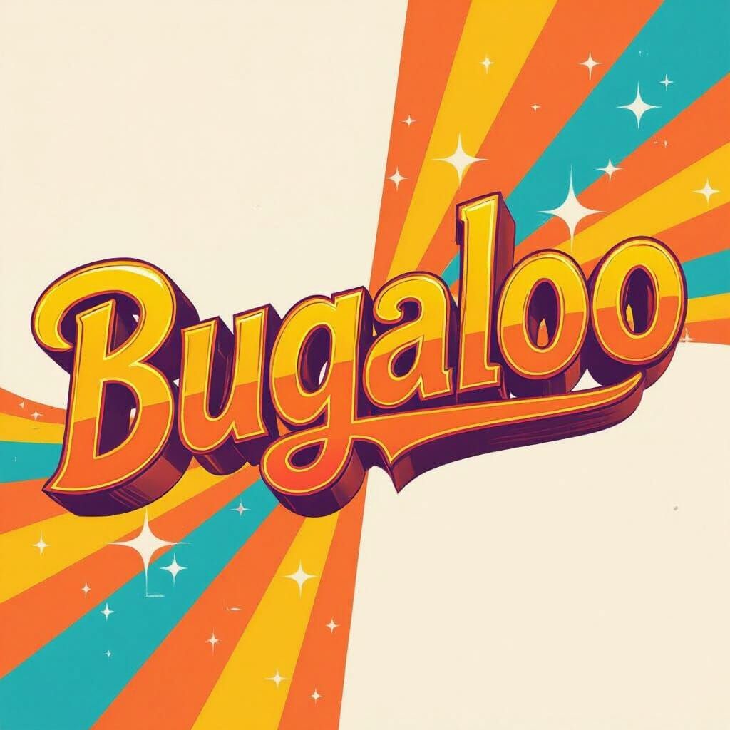 Bugaloo 3D Logo Design with Retro 70s Flair