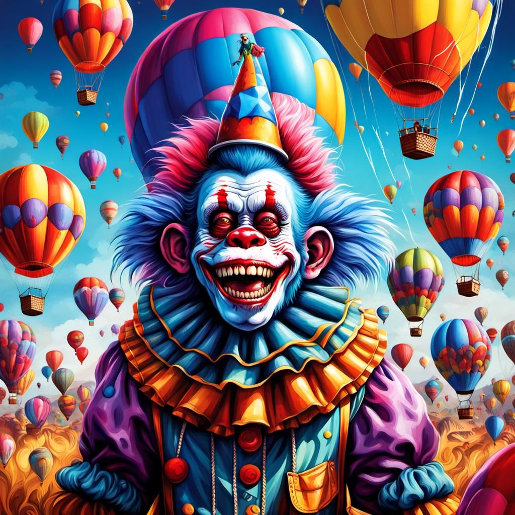 Zombie Clown Monkey in Graffiti Art Style