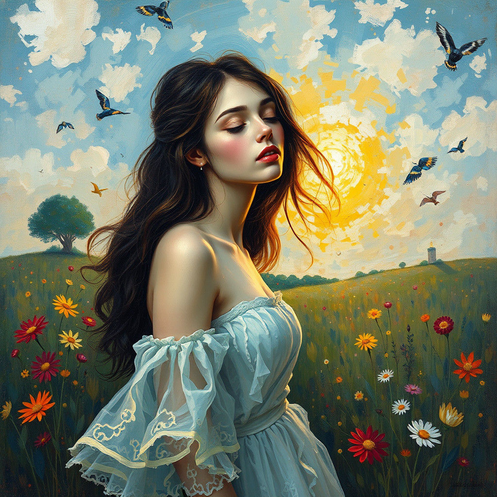 Melancholic Beauty in Summer Landscape as Neo-Impressionist ...