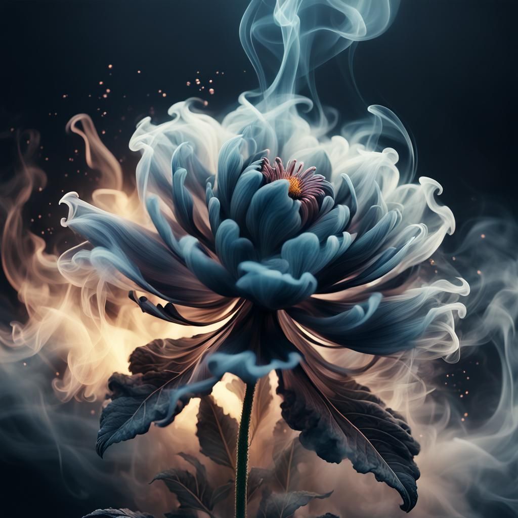 Smoke Flower in Bloom: Digital Matte Painting