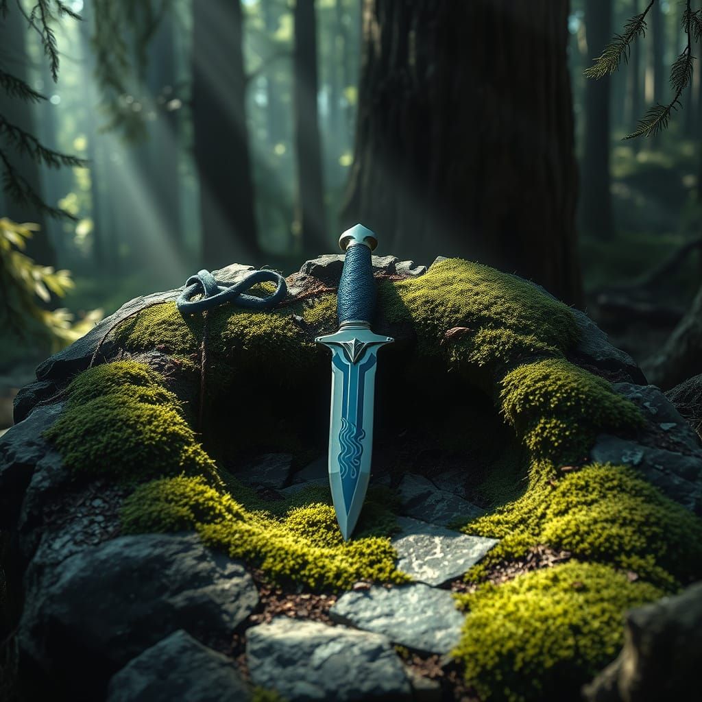 Dagger on Altar in Art Nouveau Style