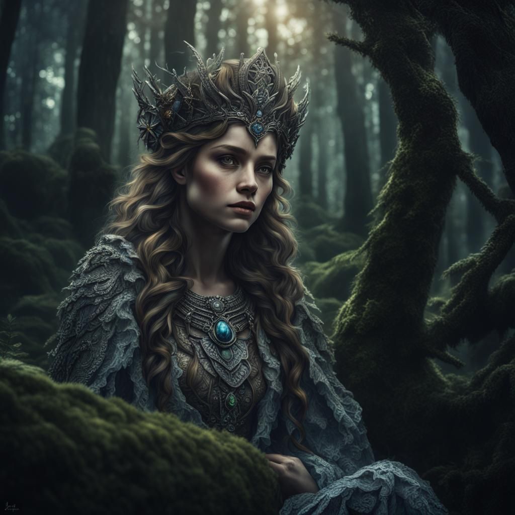 Hyperrealistic Fantasy Forest Queen in HDR